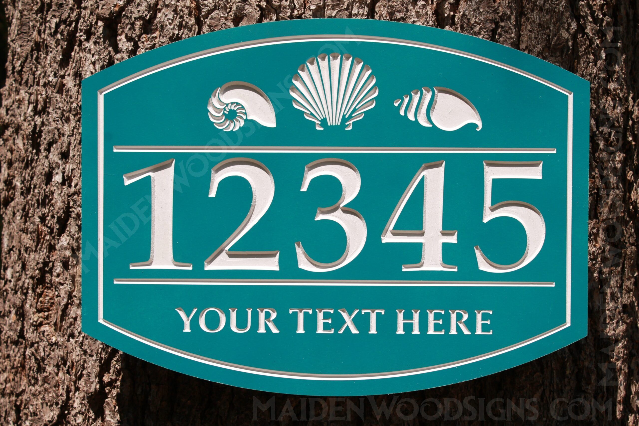 Sea Shells Address Sign Personalized PVC  |  indoor | outdoor Weatherproof Sign